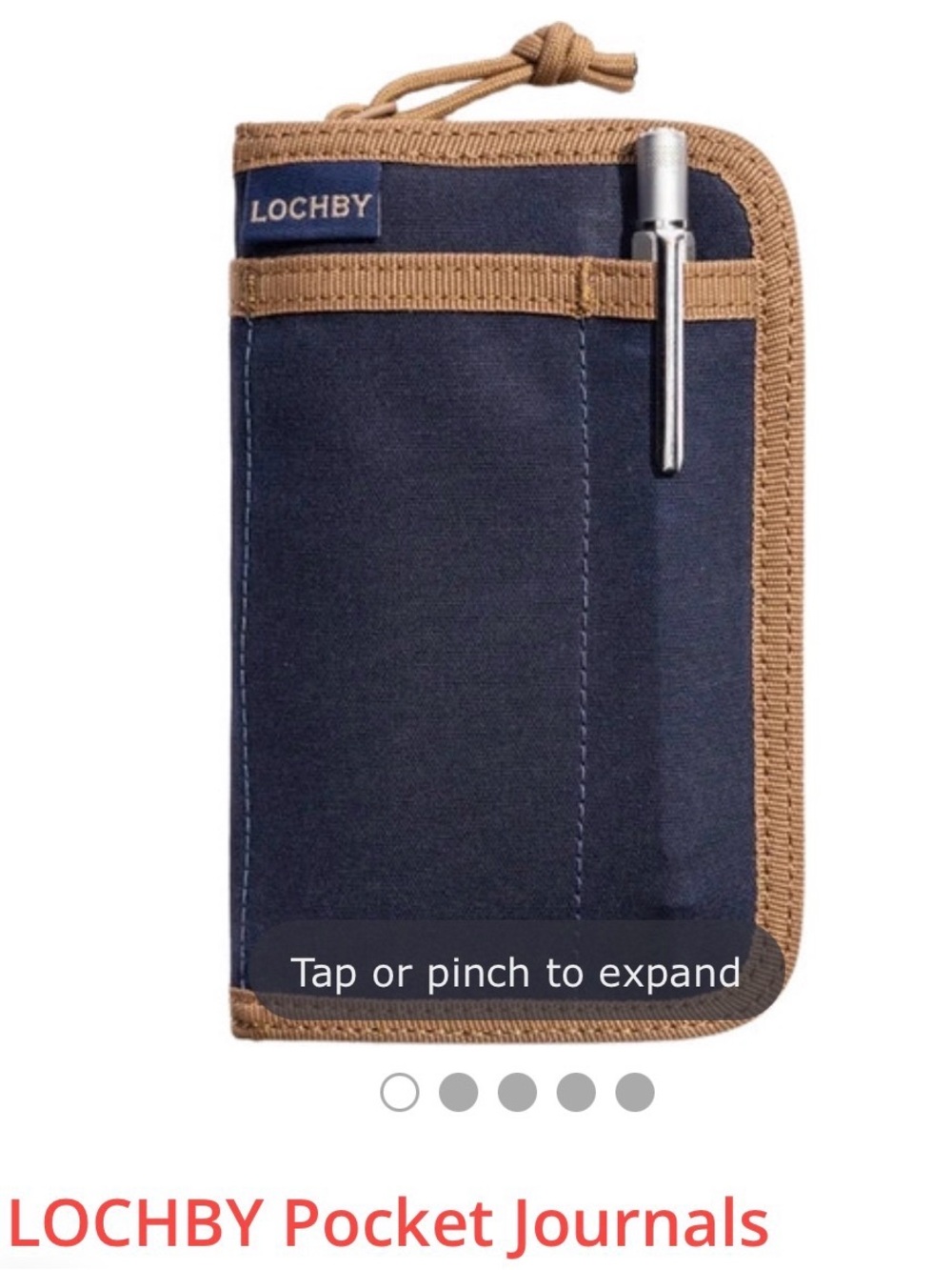 NWT Lochby Mini Field/Pocket Journal in Navy Blue Zipper Cover - Picture 2 of 9